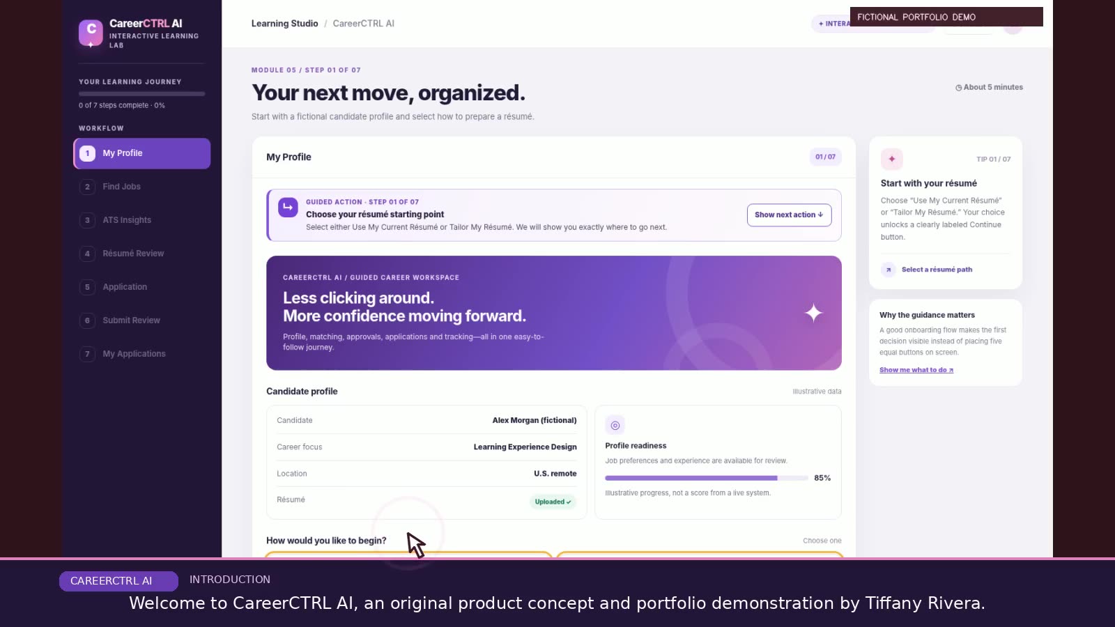 CareerCTRL AI approved portfolio simulation